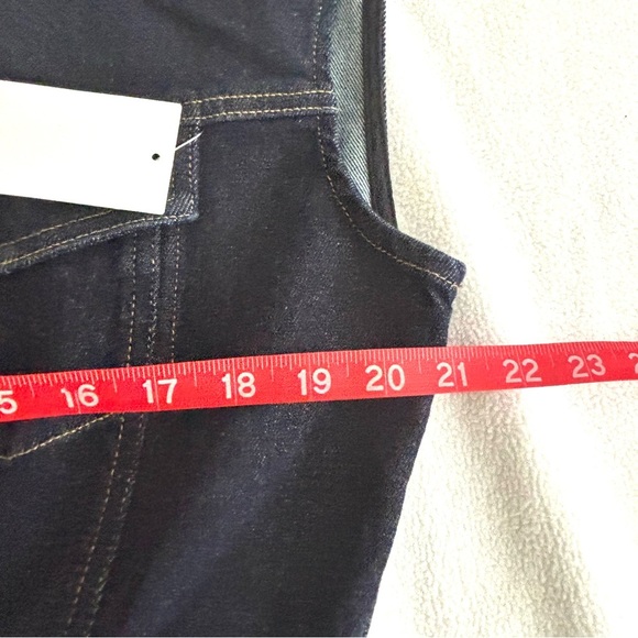 NWT Good American Indigo Trucker Sleeveless Collar Zip/Button Denim Jumpsuit (L) - Picture 13 of 16